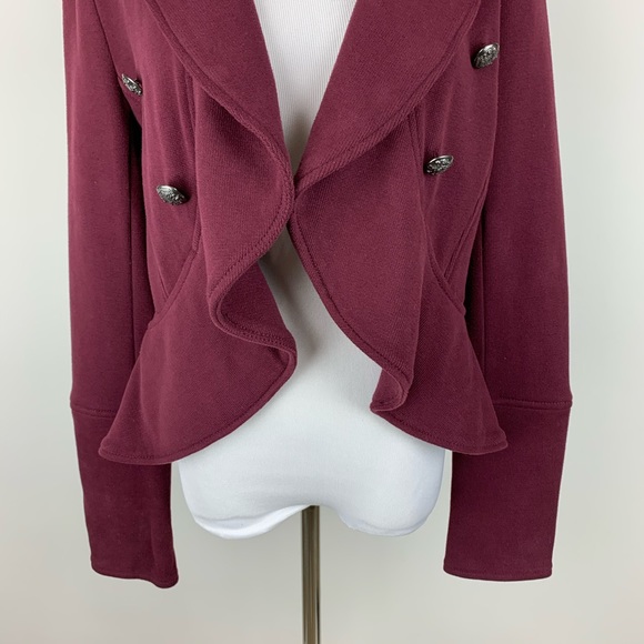 Free People Burgundy Femme and Flare Knit Jacket - Picture 4 of 8